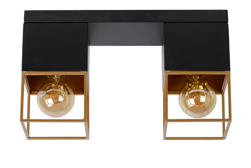 Lucide RIXT - Deckenleuchte - 2xE27 - Schwarz - ausgeschaltet